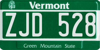 VT license plate ZJD528