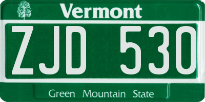 VT license plate ZJD530