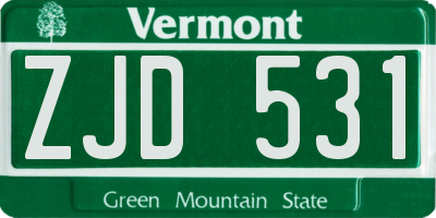 VT license plate ZJD531