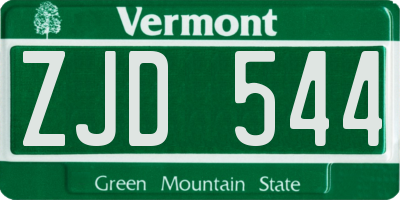VT license plate ZJD544