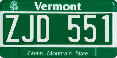 VT license plate ZJD551
