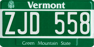 VT license plate ZJD558