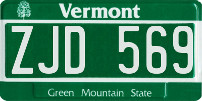VT license plate ZJD569