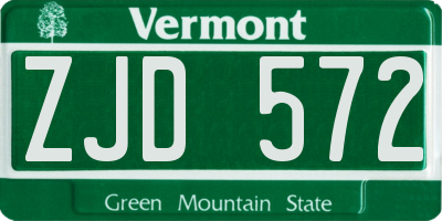 VT license plate ZJD572