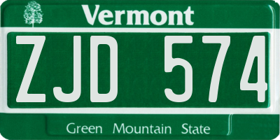 VT license plate ZJD574