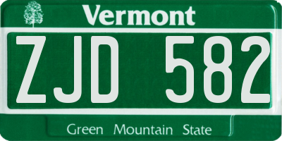VT license plate ZJD582
