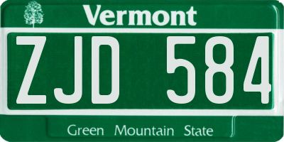 VT license plate ZJD584