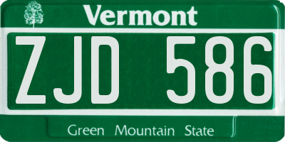 VT license plate ZJD586
