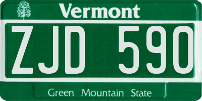 VT license plate ZJD590