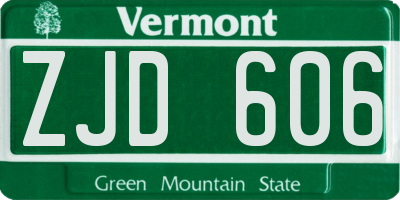 VT license plate ZJD606