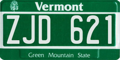 VT license plate ZJD621