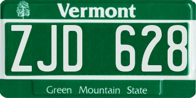 VT license plate ZJD628