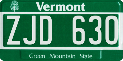VT license plate ZJD630