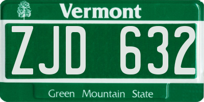 VT license plate ZJD632