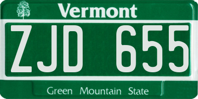 VT license plate ZJD655