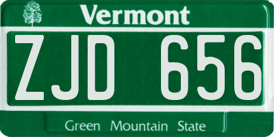 VT license plate ZJD656