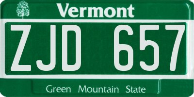VT license plate ZJD657