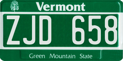 VT license plate ZJD658