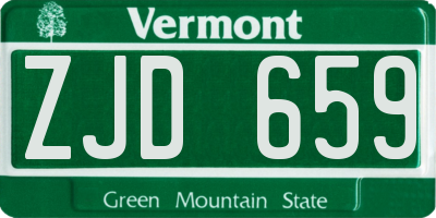VT license plate ZJD659