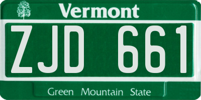 VT license plate ZJD661
