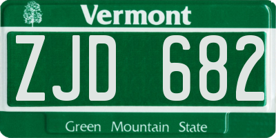 VT license plate ZJD682