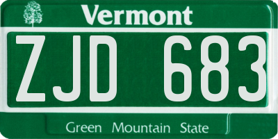 VT license plate ZJD683