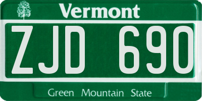 VT license plate ZJD690
