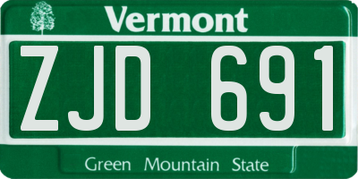 VT license plate ZJD691