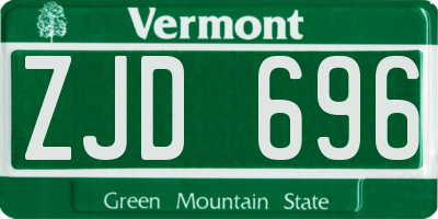 VT license plate ZJD696