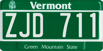 VT license plate ZJD711