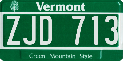 VT license plate ZJD713