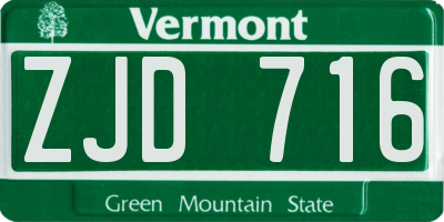 VT license plate ZJD716