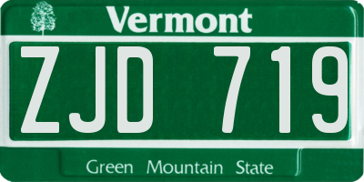 VT license plate ZJD719