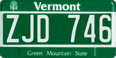 VT license plate ZJD746