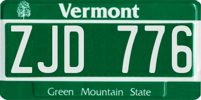 VT license plate ZJD776