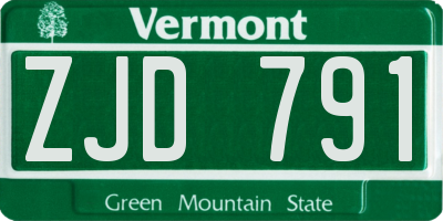 VT license plate ZJD791
