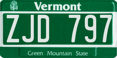 VT license plate ZJD797