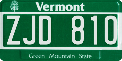 VT license plate ZJD810