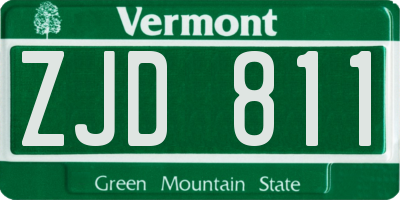 VT license plate ZJD811