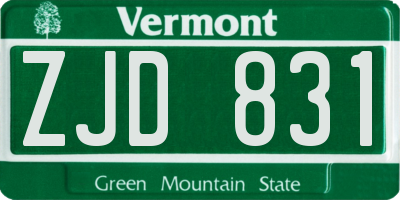 VT license plate ZJD831