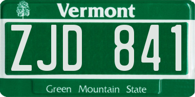 VT license plate ZJD841