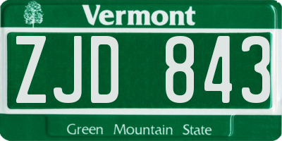 VT license plate ZJD843