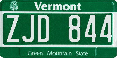 VT license plate ZJD844