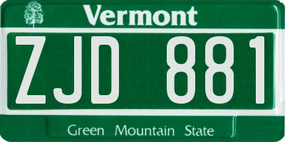 VT license plate ZJD881