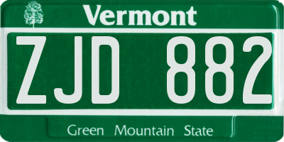 VT license plate ZJD882
