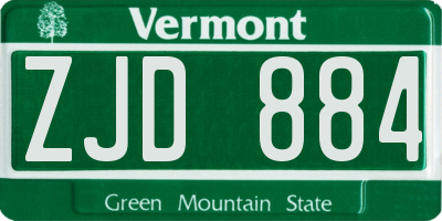 VT license plate ZJD884