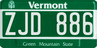 VT license plate ZJD886
