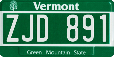 VT license plate ZJD891
