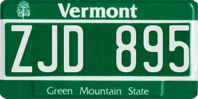 VT license plate ZJD895