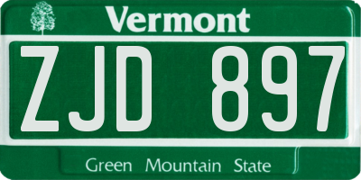 VT license plate ZJD897